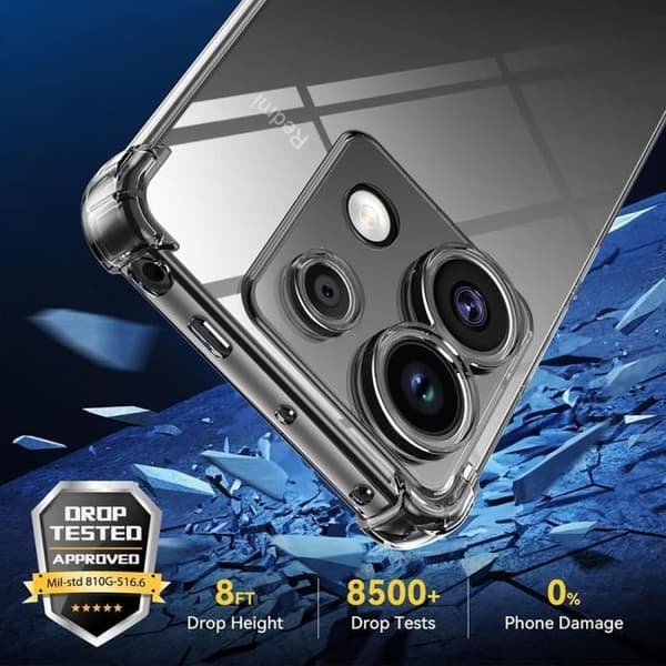 Coque för Xiaomi Redmi Note 13 Pro 4G - Antichock Silikon - Transparent - Justerbar Blå Navy Transparent, Blå Marin