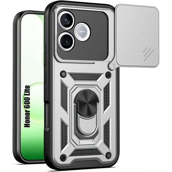 Skyddsfodral för Honor 600 Lite, Förstärkt Skydd med Represistent Kameraskydd - Silver Silver