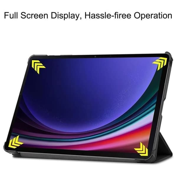 Coque Tablett - E.F.CONNECTION - Galaxy Tab S9+ / S10+ - Stöttålig - Ställning - PU-läder Svart