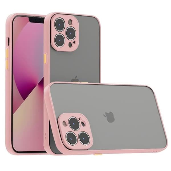 Coque för iPhone 13 Pro - E.F.CONNECTION - Silikonmat - Stötabsorberande Skydd - Rosa Rosa
