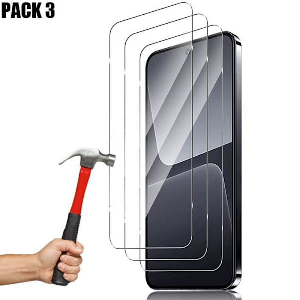 Härdat glas - E.F.CONNECTION - för Xiaomi 13 - Ultra-klart - Rep-resistant - 3-pack Transparent