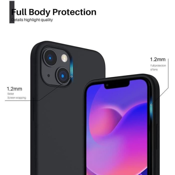Etui til iPhone 14 Plus TPU Stødsikker Anti-Slip - Sort Svart