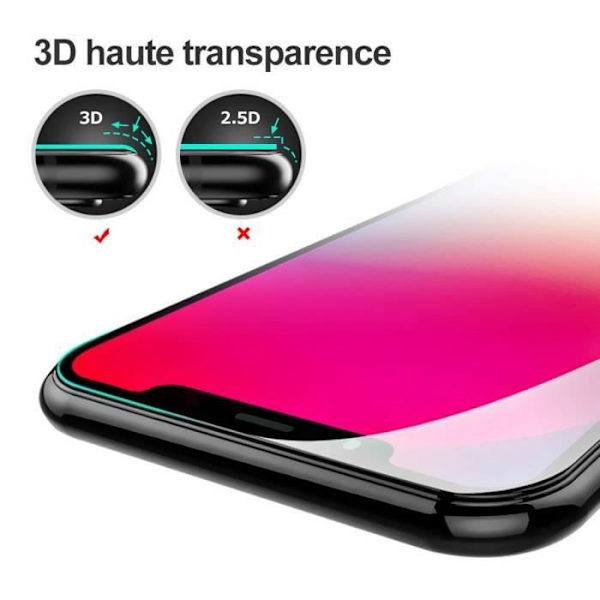 Härdat glas - iPhone XR - 2Pack - Svart - 3D Full täckning - 9H hårdhet Svart