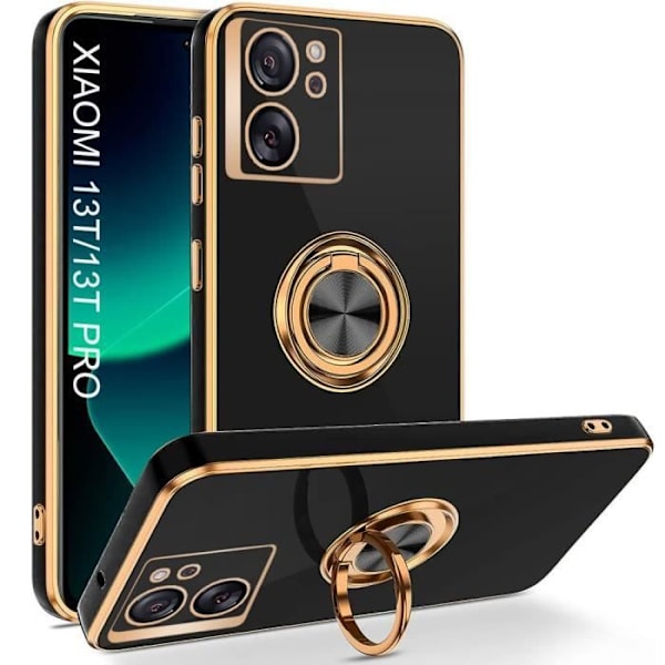 Skal för Xiaomi 13T - Xiaomi - 13T Pro - Svart - Stötsäker - Ringstödsfunktion Svart