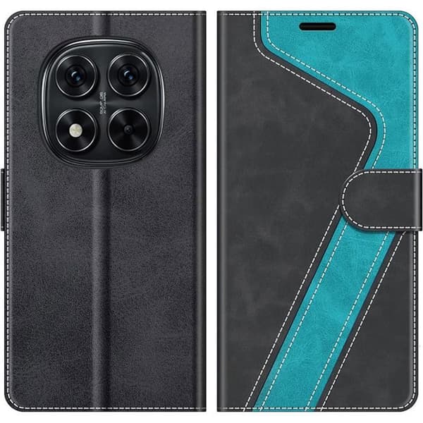 Skyddsfodral för Xiaomi Redmi Note 14 Pro Plus 5G, Syntetiskt Läder Stötsäkert Blå - 2 Härdade Glas Blå