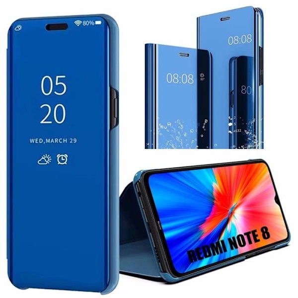 Fodral för Redmi Note 8 (6,3") spegeleffekt Anti Shock Trendig design Förstärkt skydd Blå blå