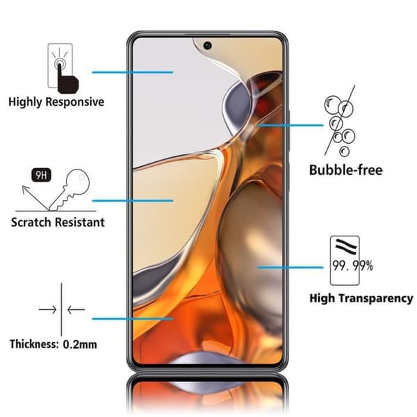 Skyddsglas - VCOMP - Pack om 3 - Härdat Glas - För Xiaomi 11T/11T Pro - Lätt installation VIT