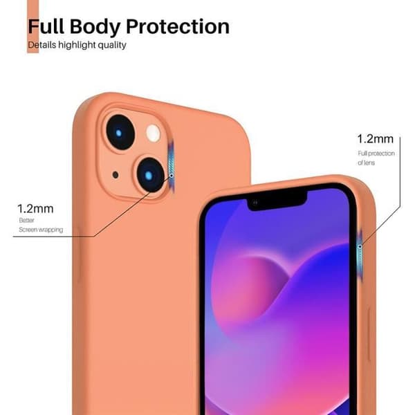 Skyddsskal - Silikon - för iPhone 14 - Ultra Slim - Orange - Halkfri Orange