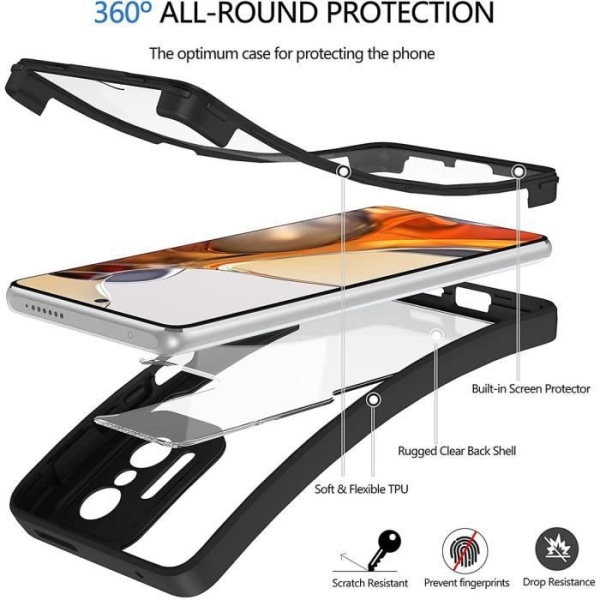 Fodral för Xiaomi 11T Pro 5G (6,67") helkropps hårdförstärkt kant 360 graders skydd Anti-skrapa tjockt