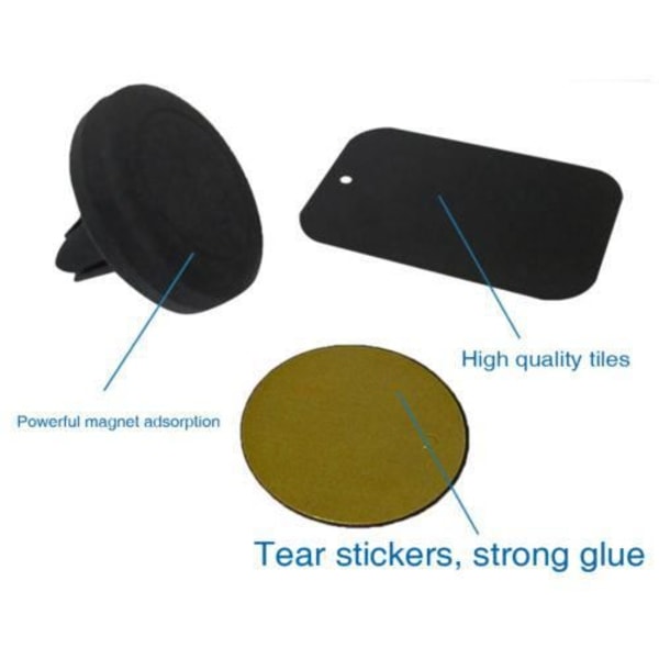 SAVFY® Magnetisk Bilholder Magnetiseret Ventilation Smartphone iPhone / Samsung / GPS