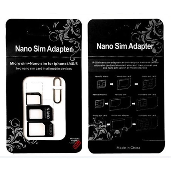 3 i 1 SIM-kortadapter til WIKO View 5 Plus Smartphone Micro-SIM Nano-SIM Universal