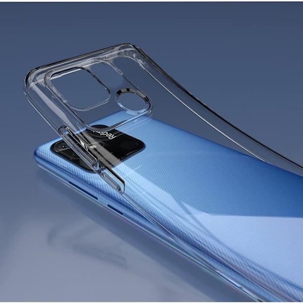 Fodral till Xiaomi Redmi 10C + 2 härdade glasögon. Genomskinligt silikonförstärkt skyddsfodral Transparent