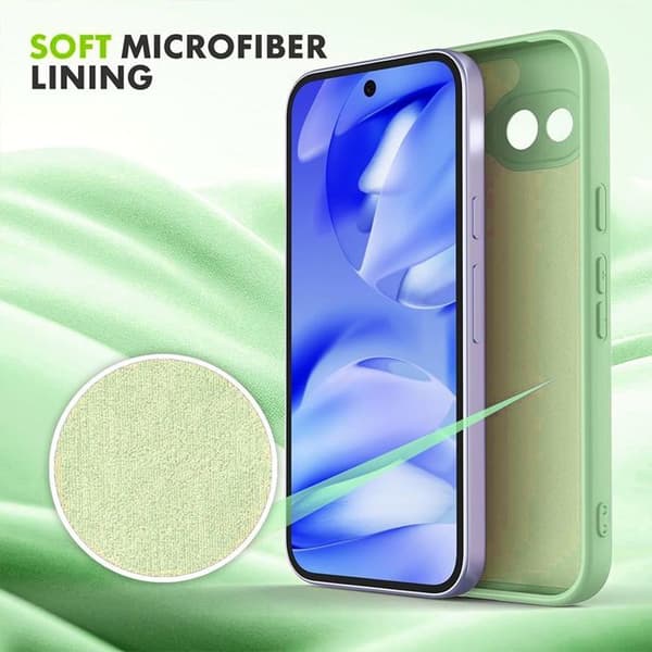 Skyddsfodral för Google Pixel 10a, Stöttålig Flytande Silikon - Grön - 2 Härdade Glas Grön