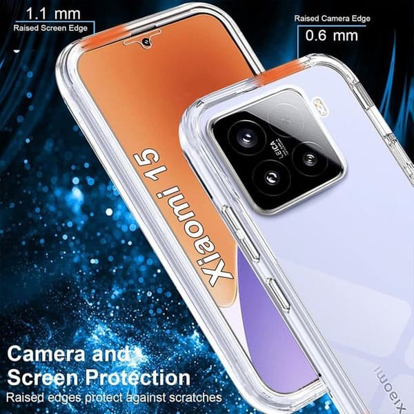 Skyddsskal - E.F.CONNECTION - för Xiaomi 15 - Stötsäker - Transparent - Silikon+PC Transparent