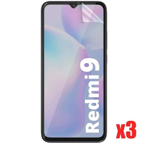 Blød film til Redmi 9 - Pakke med 3 - Høj modstandsdygtighed mod ridser Transparent