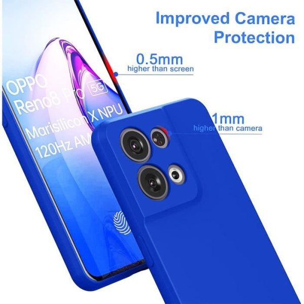 Silikonetui til OPPO Reno 8 Pro 5G, Ultra Slim Shockproof Protection Blue Blå