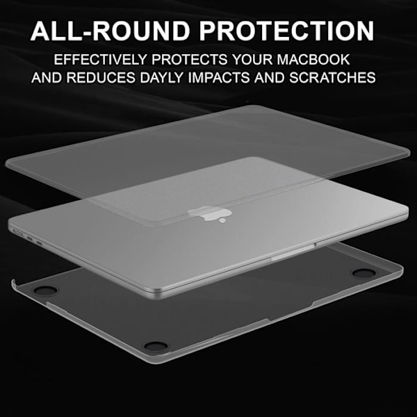 Coque kompatibel med MacBook Air 13.6 tommer M4 M3 M2 2025-2022 udgave A3240 A3113 A2681, beskyttelsesetui hård skal [A3] Färg: Matt Transparent