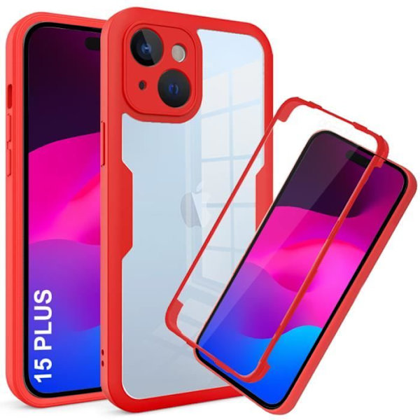 E.F.CONNECTION skyddsfodral för iPhone 15 Plus - Röd - Dubbelsidig - Halvstyv Röd