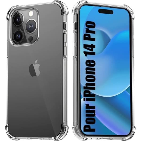 Skyddshölje - E.F.CONNECTION - för iPhone 14 Pro - TPU Stötsäker - Transparent - Mjuk Transparent