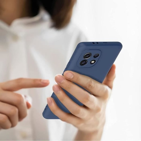 Etui til Xiaomi Mi 11 + 2 Rygbeskyttelse af hærdet glas Ensfarvet lys marineblå