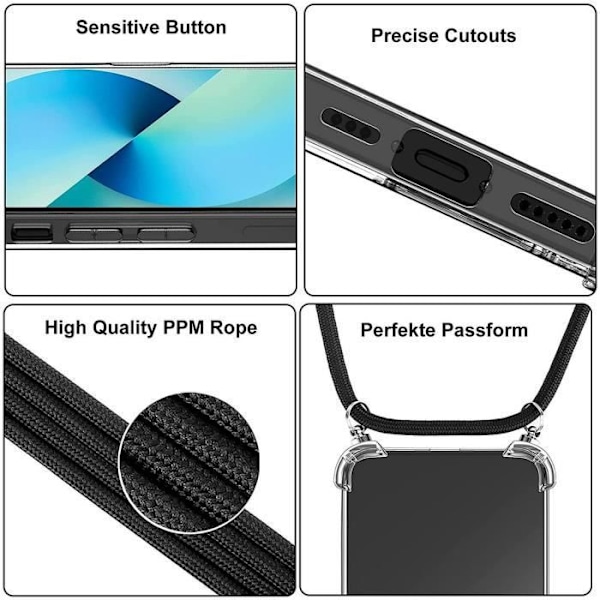 Beskytteregcase - E.F.CONNECTION - iPhone 12 Pro Max - Blød - Gennemsigtig-Rød - Stødabsorberende Transparent-Röd
