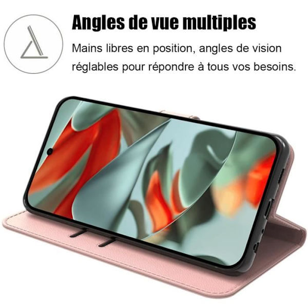 Heltäckande skal - Google - Pixel 9 Pro XL - PU-läder - Stötabsorberande - Rosa Rosa