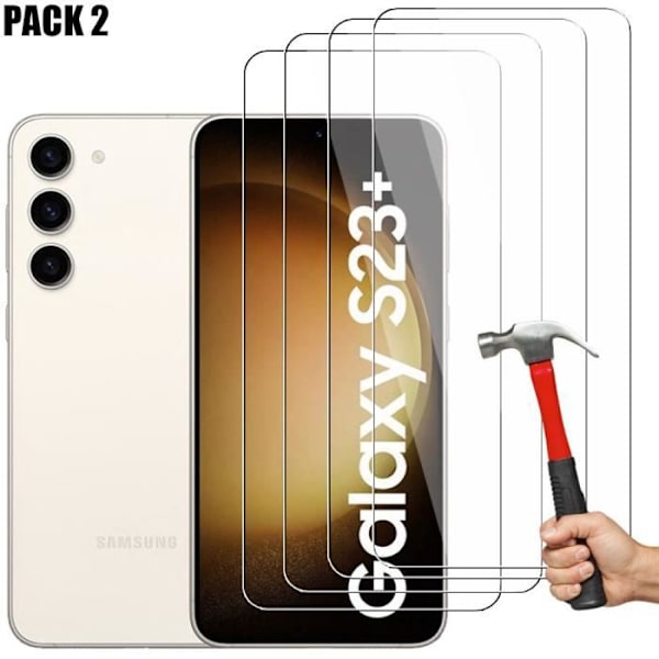 [4 delar] Härdat Glas - E.F.CONNECTION - för Samsung Galaxy S23 Plus - Repänders resistent - Skydd Transparent