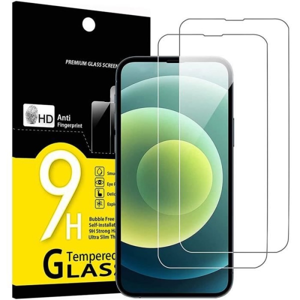 Skärmskydd av härdat glas E.F.CONNECTION för iPhone 13 mini - Paket med 2 - Hårdhet 9H - 0,33mm Transparent