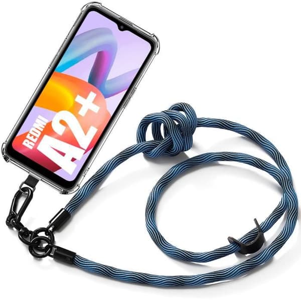 Coque - E.F.CONNECTION - För Xiaomi Redmi A2+ - Stötskydd - Avtagbar snodd - Blå silikon Blå