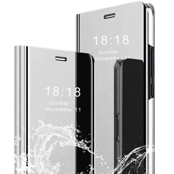 Coque Xiaomi Redmi 9C (NFC) - Smart Case - Miroir av plätering - Silver - Hård - Klaff Pengar