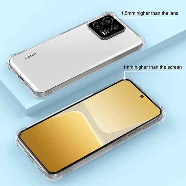 Fodral för Xiaomi 13 - 4 hörn Förstärkt skydd Högresistans Silikon Transparent