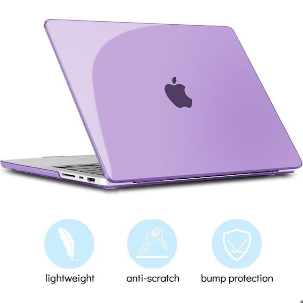 Fodral för MacBook Pro 16 Tum M4 M3 M2 M1 Pro/Max 2024 2023 2021, Antislipsskydd med Luftventilationsfack - Lila Lila