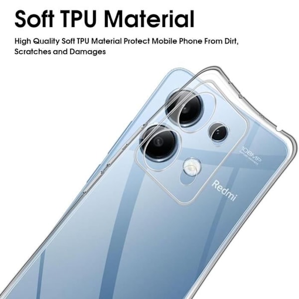 Fodral och 2 härdade glasögon för Xiaomi Redmi Note 13 Pro 4G (ej för 5G) - Förstärkt skydd Stötsäker silikon