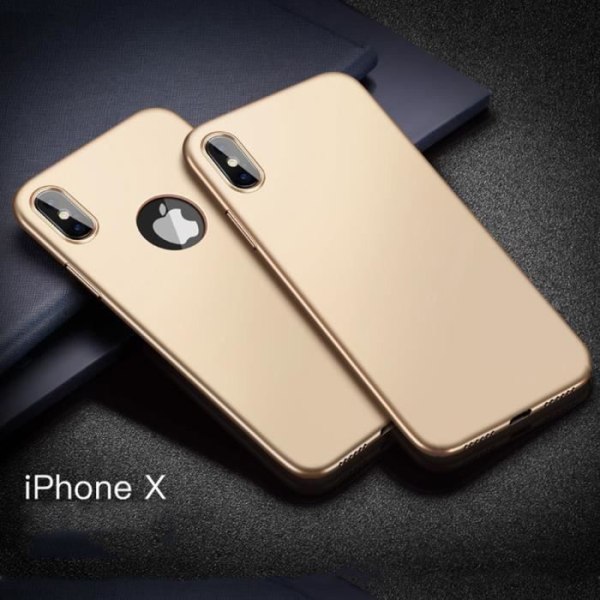 Cover til iPhone X - Guld - Ultra modstandsdygtig - Anti-ridse - Anti-skli - Mat gyllene