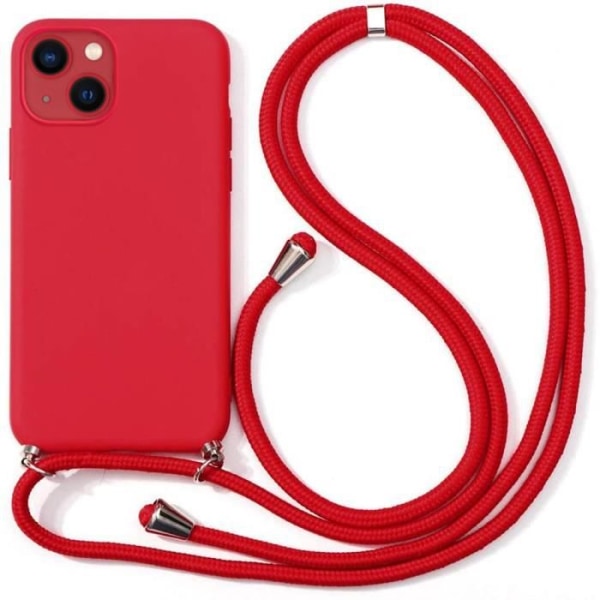 Halsbandsfodral för iPhone 13 (6.1") Röd Enfärgad tunt skyddande mjukt silikon