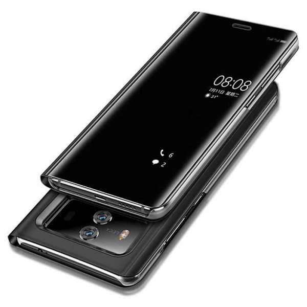 Etui til Samsung Galaxy S9 - Juce - Clear View Cover - Stødsikker - Sort - Flap Svart