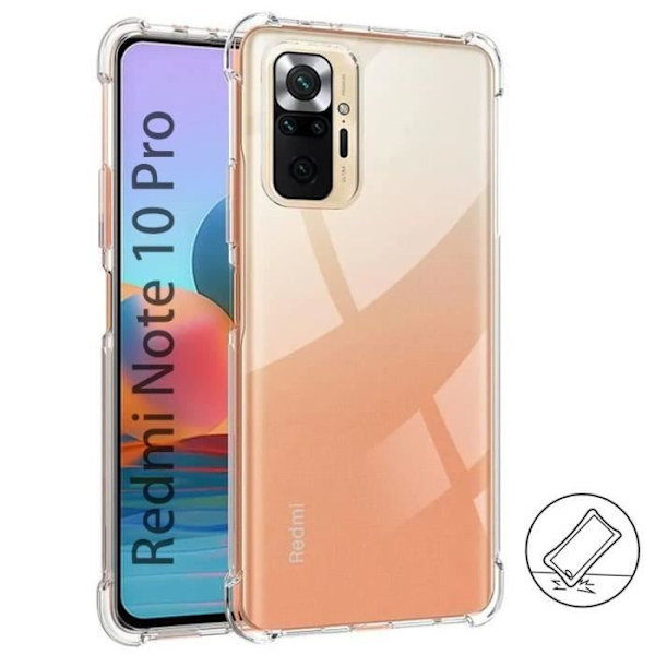 Mjukt skyddsfodral för Redmi Note 10Pro 4G - E.F.CONNECTION - Transparent - Anti-chock förstärkta hörn Transparent