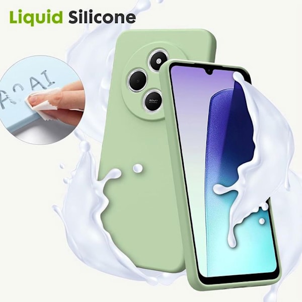 Coque för Xiaomi Redmi Note 14 5G (ej för 4G) Silikon Grön + 2 Härdat Glas - E.F.Connection® Grön
