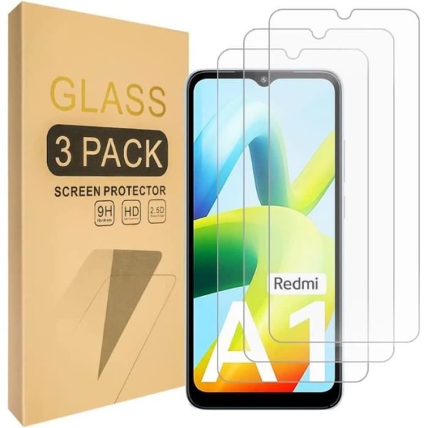 [3 styk] Hærdet glas til Redmi A1/A2 Transparent skærmbeskytter Transparent