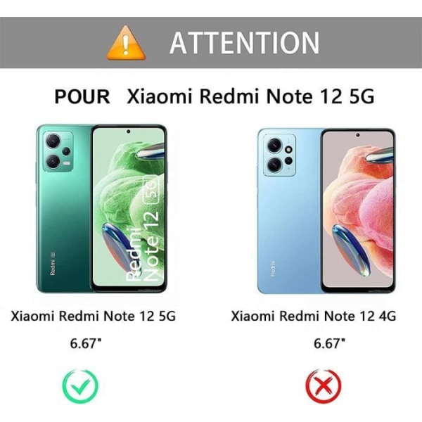 Fodral till Redmi Note 12 5G - Fullt skydd Fram och bak Dubbelsidig Röd