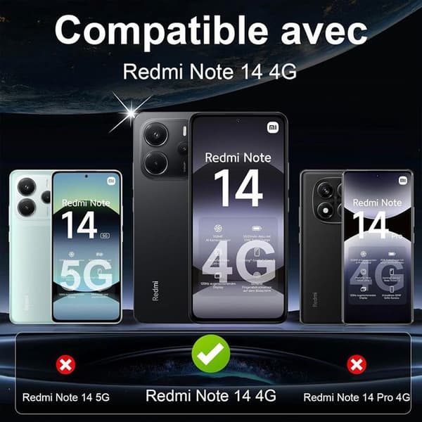 Skyddsglas - Xiaomi - Redmi Note 14 - Härdat glas - Represistent - Stötsäker Transparent