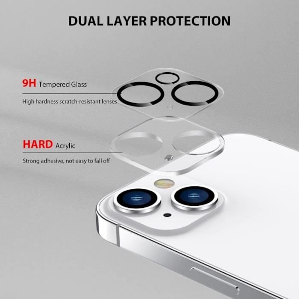 Baksidesskydd för iPhone 14 - E.F.CONNECTION - Härdat glas - Motstånd 9H - Transparent Transparent