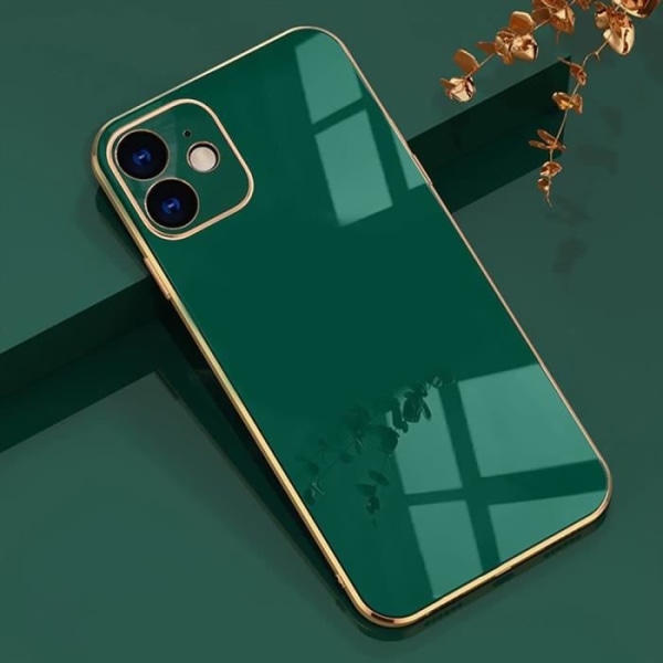 Fodral för iPhone 12 Pro Max (6,7") Midnight Green Lot 2 härdade glasögon Lyx Elegant Stötsäker Mode Mjuk TPU Midnattsgrönt