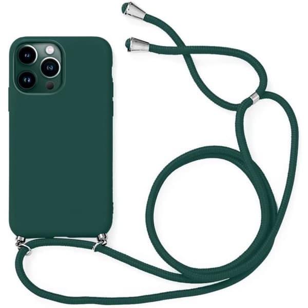 Coque Bandoulière - E.F.CONNECTION - för iPhone 13 Pro Max - Nattgrön - Slim - Repfria - Stötsäker Midnattsgrönt