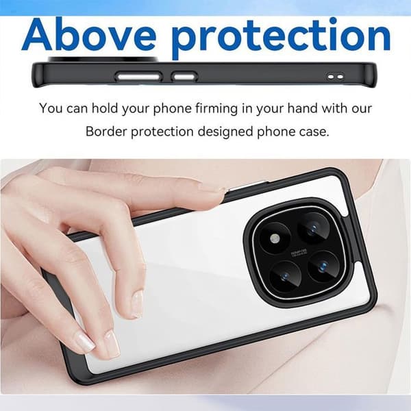 Skyddsskal - E.F.CONNECTION - för Xiaomi Redmi Note 14 Pro 4G - Silikon - Hård PC - Stötabsorberande Transparent