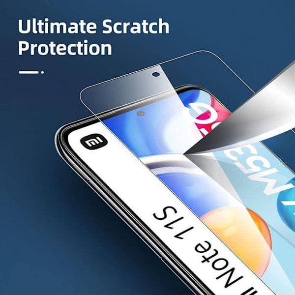 Härdat glas för Redmi Note 11-Note 11S Enkel installation Anti-scratch 3-pack Transparent
