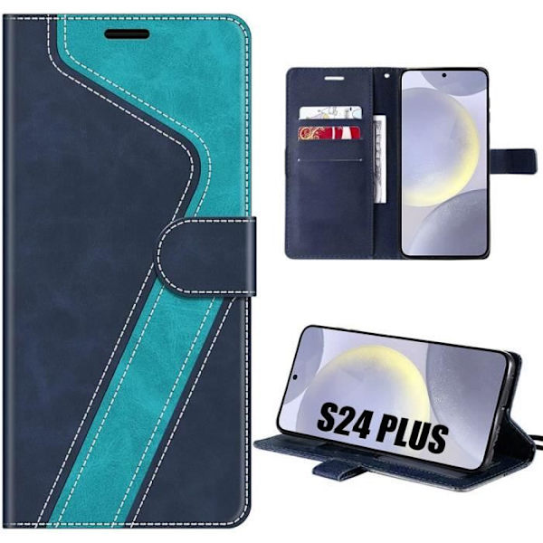 Skaff för Samsung Galaxy S24 Plus - Rep Skydd - Blå Läder - Magnetisk - Semi-hård - Vintage Nej Blå
