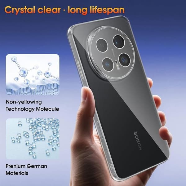 Skyddsfodral för Honor Magic 8 Pro, Transparent Silikon Stötsäker Repfria Slim Lätt Transparent