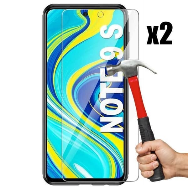 Skärmskydd - E.F.CONNECTION - Redmi Note 9S - Härdat glas - 2 stycken - Stötskydd Transparent