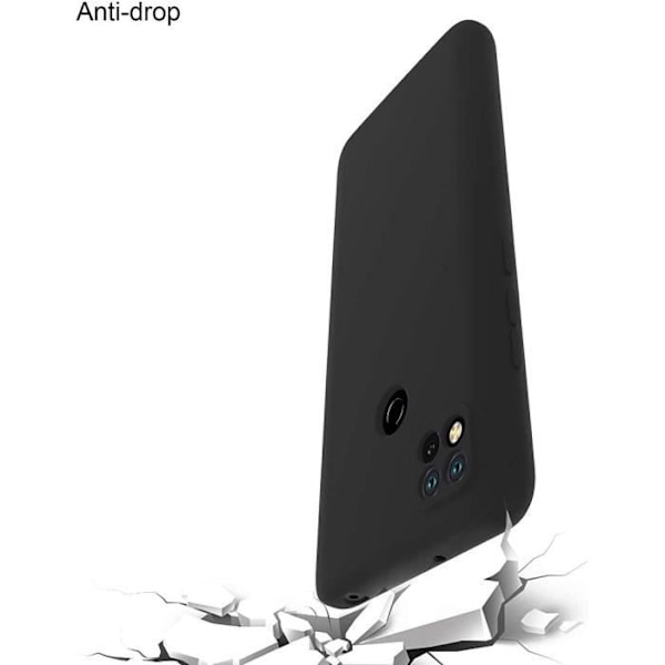 Skyddande skal för Redmi 9C - E.F.CONNECTION - Stötsäkert mjukt silikon - Svart Svart